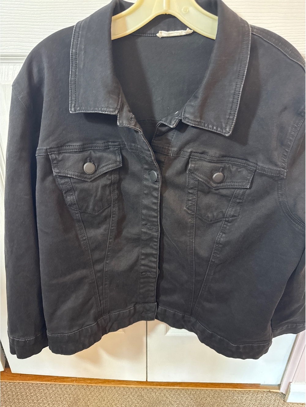 Tribal Jeans Black Denim Jacket with Button Closure